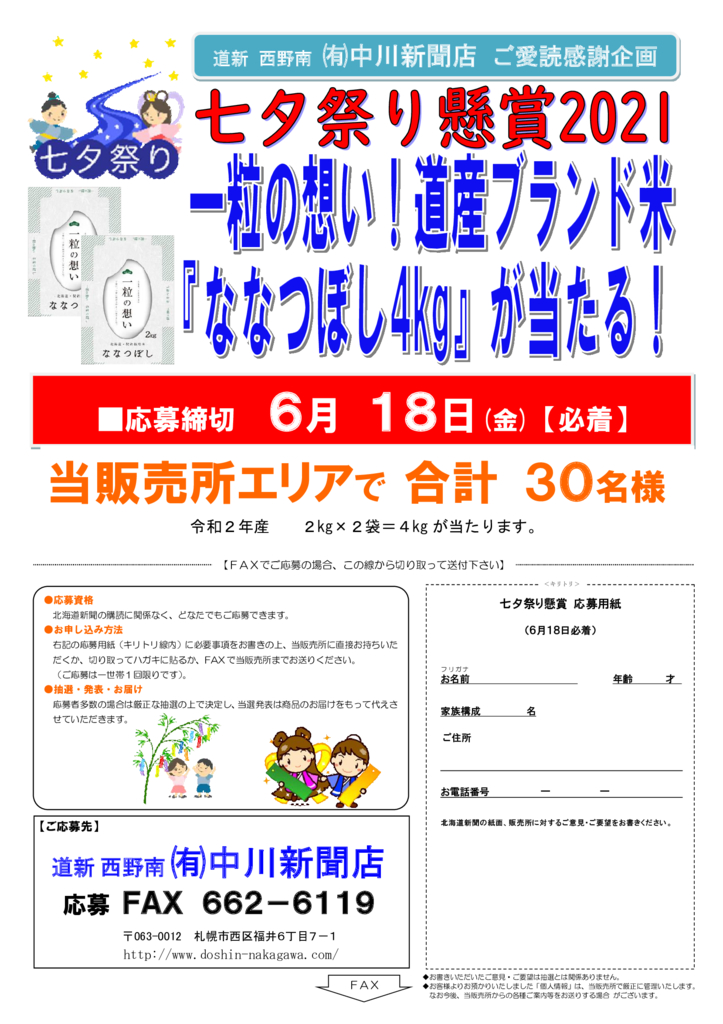 道新 西野南 有 中川新聞店 北海道新聞販売所 道新 日経 道スポ 札幌市西区福井 西野 平和 小別沢の道新販売店