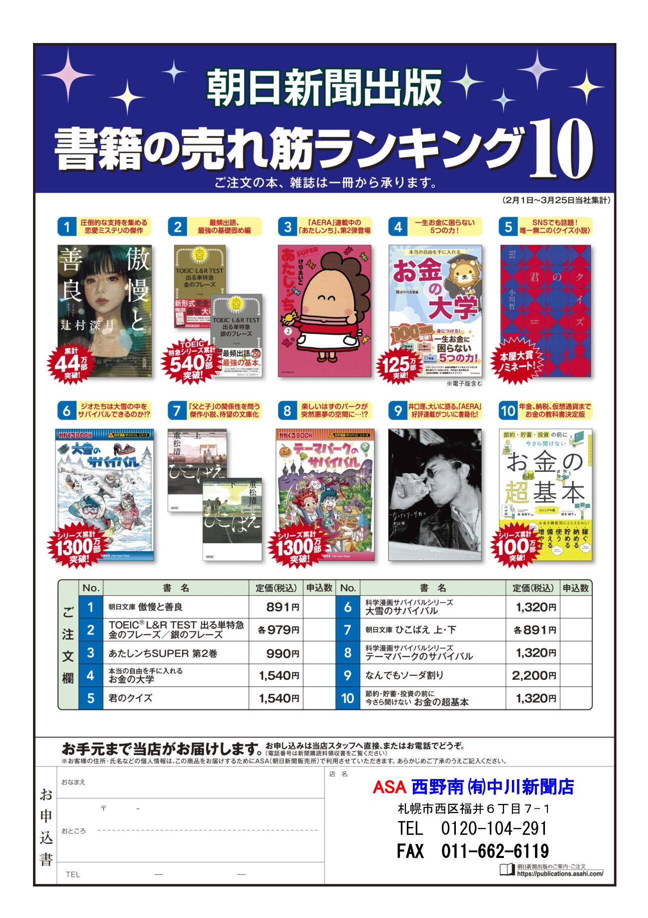 朝日新聞出版 書箱の売れ筋ランキング10 4月